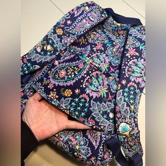 Vera Bradley French Paisley Campus Backpack quilted purple like new - Picture 12 of 12